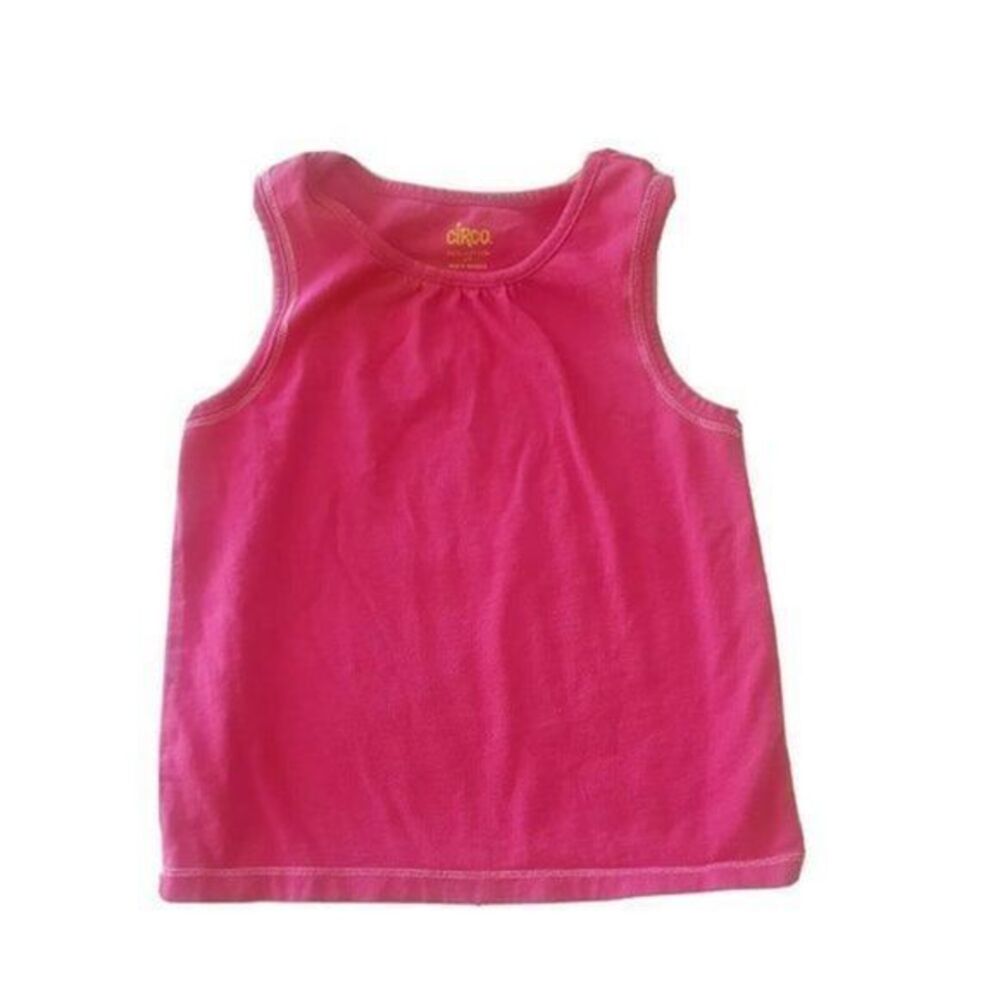 Circo Pink Tank Top Blouse Size 4t Pleated Sleeveless 100% Cotton Girls Solid